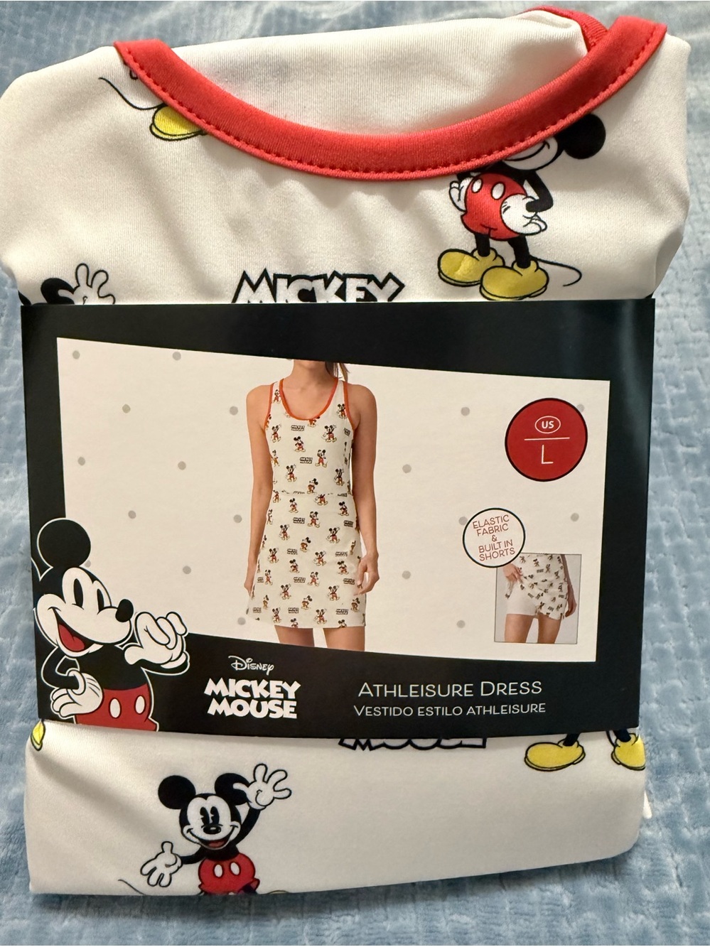 Disney Mickey Mouse Athletic Tank Dress with Red Trim women’s Large New - Picture 2 of 7